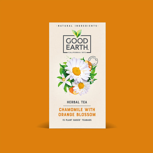a 15 tea bag pack of chamomile with orange blossom tea