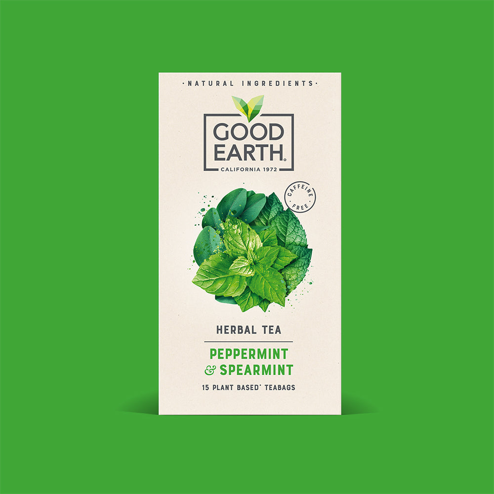 a 15 tea bag pack of peppermint & spearmint tea
