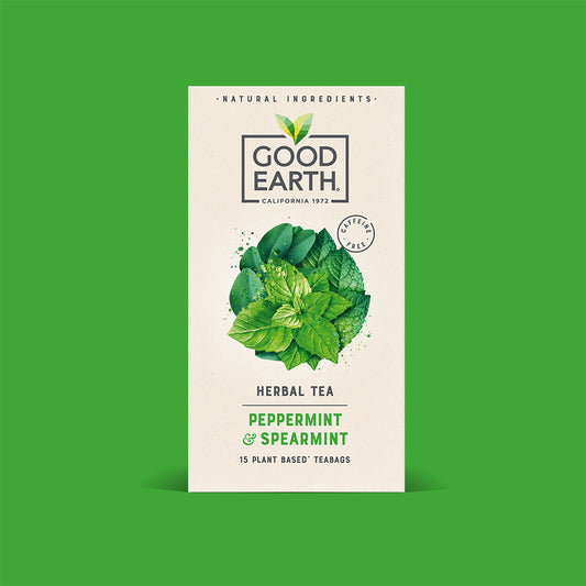 a 15 tea bag pack of peppermint & spearmint tea