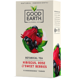 Good Earth Hibiscus, Rose & Sweet Berries Tea Bags Front Package View