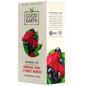 Good Earth Hibiscus, Rose & Sweet Berries Tea Bags Right Side Package View