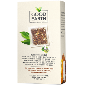 Good Earth Rooibos Chai Tea Bags Back of Package
