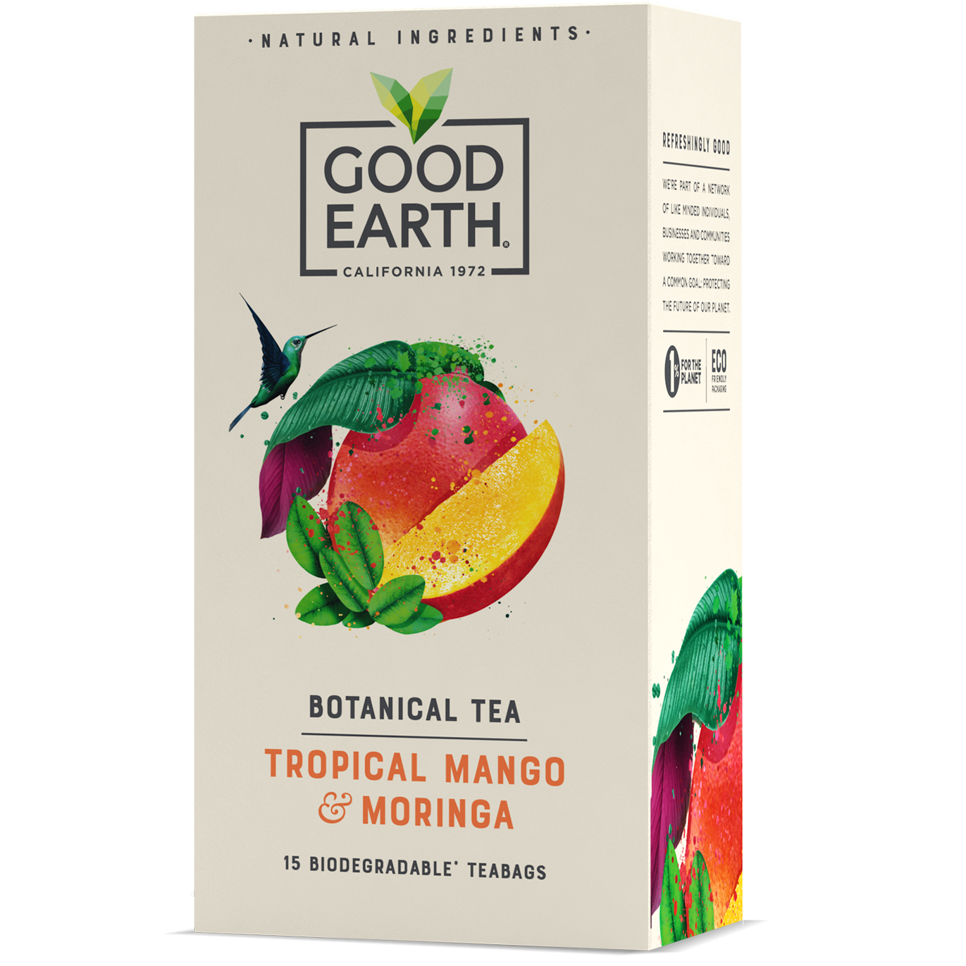 Good Earth Tropical Mango & Moringa Tea Bags Front of Package